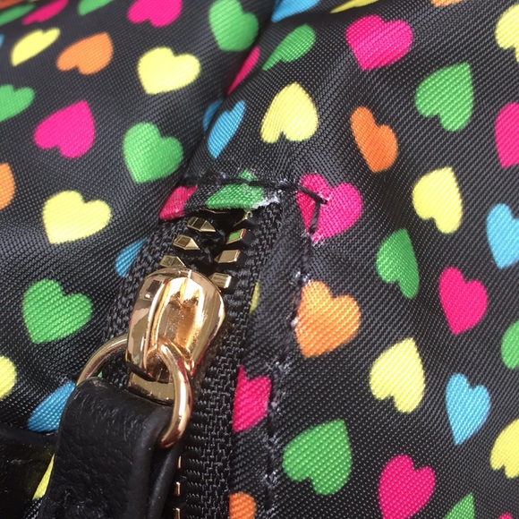 Betsy Johnson Rainbow Hearts Big Backpack - Picture 8 of 8